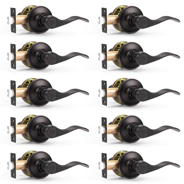 Probrico Interior Keyless Door Leverset Oil Rubbed Bronze Passage Door