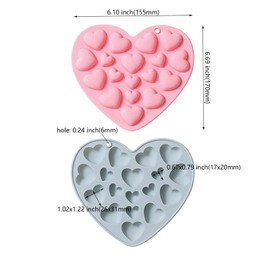 Ipotkitt 2 moldes de silicona para fundición de resina, mini moldes para tartas en forma de San Valentín en 2 colores para manualidades de resina UV