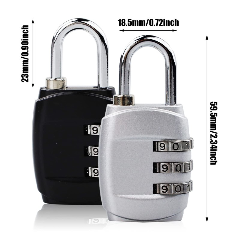 4 Pieces Luggage Locks,Suitcase Locks,Suitcase Padlocks,Combination Padlocks 3 Digit Combination