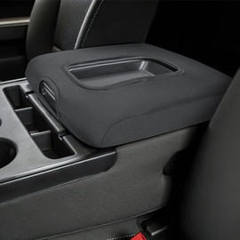ISSYAUTO Center Console Cover Compatible with Silverado Sierra 2014 2015 2016 2017 2018 with 40/20/40 Jump Seat Console Neoprene Armrest Cover (fit Split Bench Seat Console ONLY)