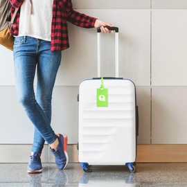 Vigorport Initial Luggage Tags for Suitcase, 3 Pack Bright Silicone Bendable Tags with Privacy Name Card for Travel Sports Easy Identification(Letter Q)