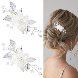 2Pcs Wedding High-End Flower Hair Accessories, Flower Girl Hair Accessory for Wedding, Elegant Floral Decorations Suitable for Formal & Lively Occasions