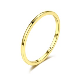 Bellitia Jewelry 14 Carat Gold-Plated Rings for Women Girls Stacking Rings Stackable Thin Gold Rings Simple Simple Band Ring Minimalism Jewellery