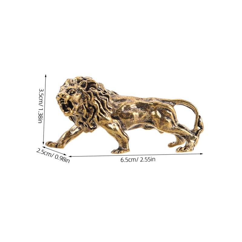 iplusmile Metal Lion Ornament Realistic Lion Figurine for Home Decor