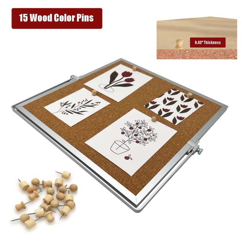 SELECTOP Desktop Cork Board, Double Sided Bulletin Board Message Board