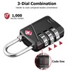 SharkByte TSA Approved Luggage Locks, 3-Dial Security Travel Combination Padlock,