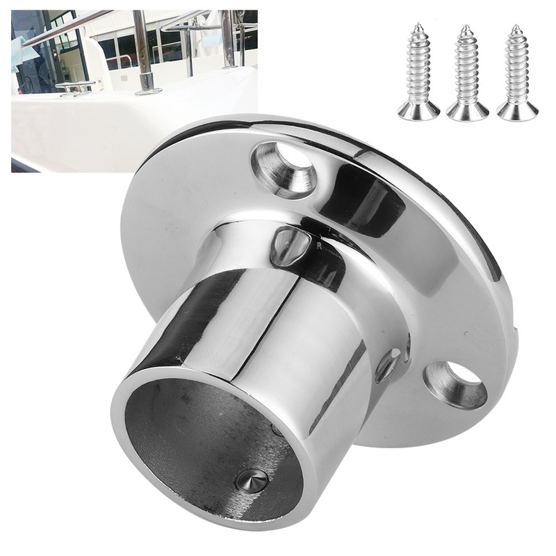 316 Stainless Steel Round Stanchion Base 90 Degree Marine Boat