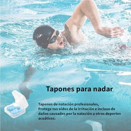 Timotech Juego de 8 Pares de Tapones de Oídos para Dormir, Tapones Auditivos Reutilizables, Suaves de Silicona con Cancelación de Ruido, Tapones para 
