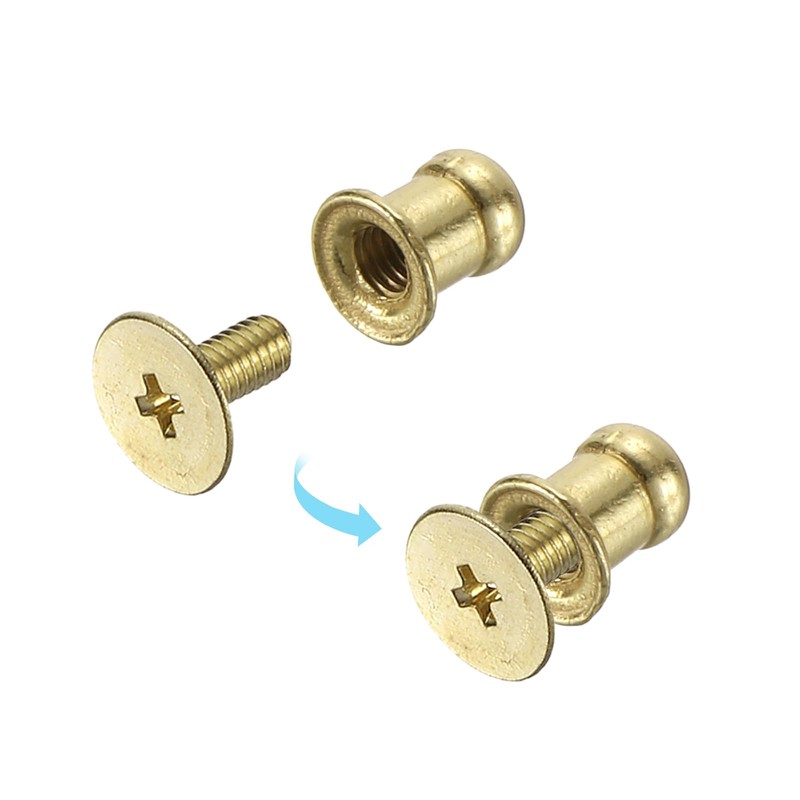 uxcell 5mm Ball Head Stud Rivets Screw Back, 100Pack Round