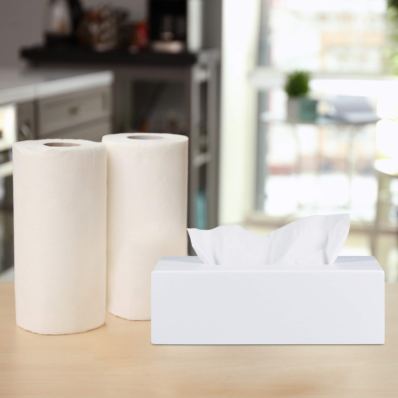 Relaxdays 10023252 Bamboo Tissue Box with Sliding Base, Tissue Box
