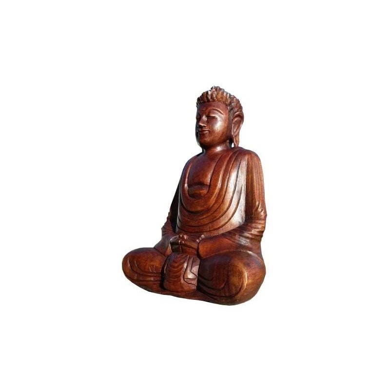 Wogeka Super Beautiful 20 cm Hand Bottom Buddha Meditation Wood