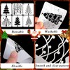 25 Pcs 3.9x3.9 Inch Christmas Stencils, Christmas Window Stencils, Christmas