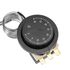 sourcing map 1NO 1NC 250/380V 16(2) A 0-40C Temperature Control Switch Capillary Thermostat for Oven Refrigerator Heater, 1.5m Length, with 2 Screws