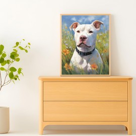 ZUVRDIAI DIY Oil Painting Paint by Number Kit Frameless Pitbull Paint by Numbers Oil Painting Canvas Print Wall Art Home Decoration 40x50cm