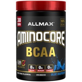 Allmax Aminocore BCAA Powder, Instantized Clear Amino Muscle Support, White Grape / 90 Servings