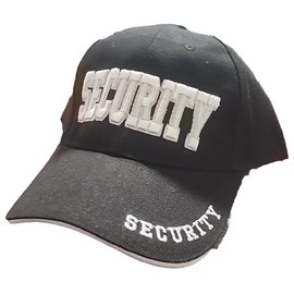 Security Baseball Cap Embroidered Law Enforcement Adjustable Hat Black Solid Men