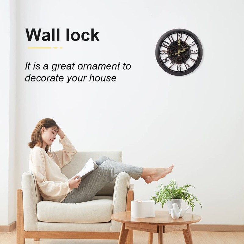 ALEOHALTER Wall Clock, Outdoor Clock Silent Non-Ticking Metal Clock Decorative