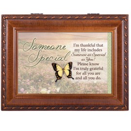 Cottage Garden Someone Special Woodgrain Music Box/Jewelry Box Plays Wonderful World