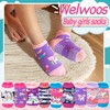 Welwoos Toddlers Baby Girls Grips Socks Kids Ankle Unicorn Non