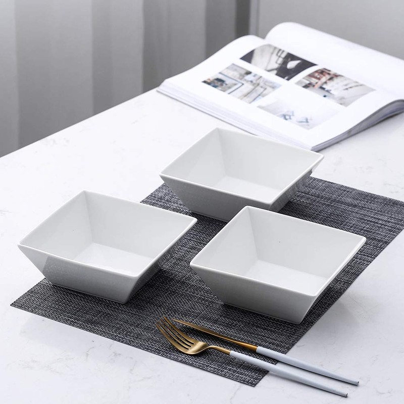 Porlien Classic Square 20-ounce Bowls Set of 3