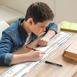 SCRIBBLEDO 0-100 Dry Erase Number Line Board for Students Double Sided 4 Feet with a Red & Black Dry Erase Marker Featuring 0-100 Number Line on One Side and Blank Line on The Reverse