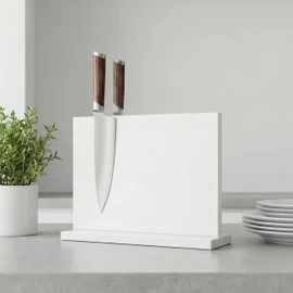 THMINS White Magnetic Knife Holder, Double-Sided Magnetic Knife Block Universal Multi-function Display Rack for Kitchen Counter