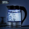 Megachef Glass and Stainless Steel Electric Tea Kettle, 1.8 L