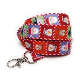 Christmas Novelty Lanyard Neck Strap for ID Badge Holder Snowman Snowflake Santa Rudolph (Christmas Characters)