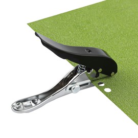 Paper Puncher, 8mm / 6/15 Inch Handheld Single Hole Punch with Grip Handle, Heavy Duty Circle Metal Single Punch with Adjustable Scale for Craft Paper Tag Ticket Notebook Cutting Card (Black)