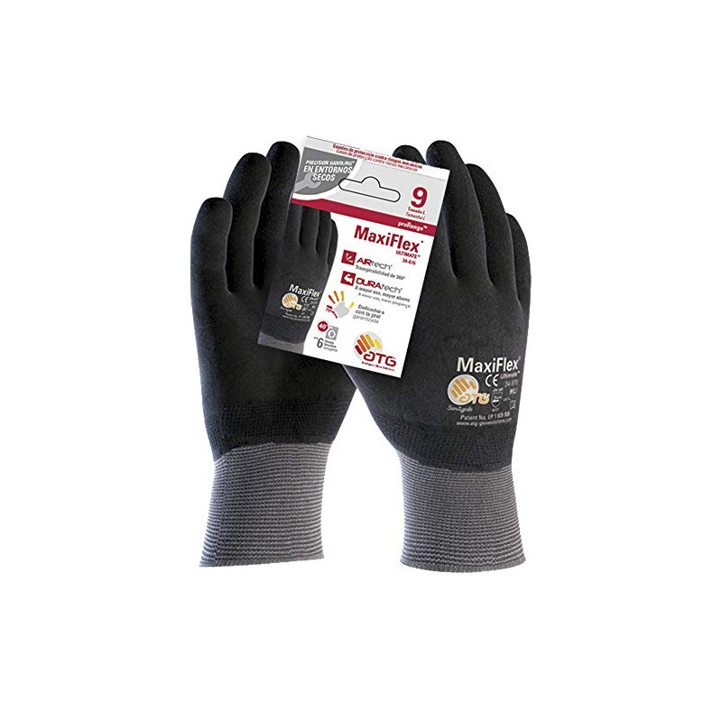 ATG 34-876 MaxiFlex® UltimateTM Glove, Grey/Black, Size 7