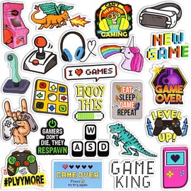 SUSIHI Video Game Stickers for Water Bottles Stickers for Adult Gamer Stickers for Laptop Video Game Vinyl Stickers Waterproof Game Stickers Pack（50Pcs）