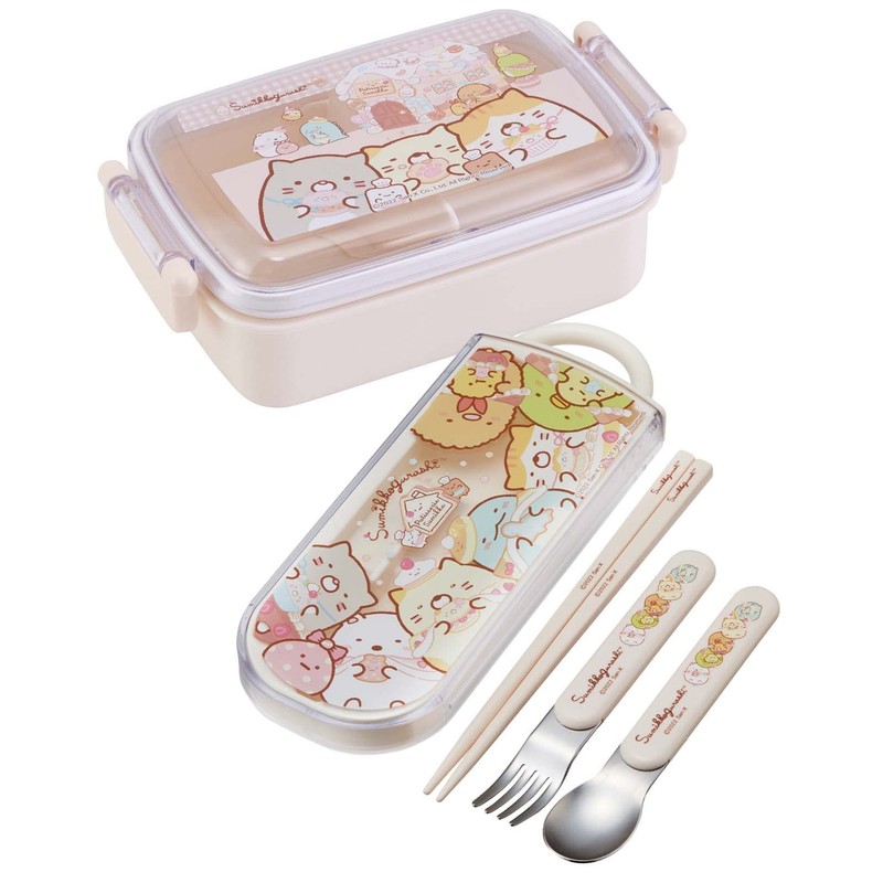 Skater TACC2AG-A Children's Antibacterial Trio Set, Chopsticks, Spoon, Fork, Sumikko