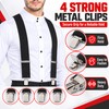 Men’s Heavy-Duty 2-Inch X-Back Suspenders with Adjustable Elastic Straps and