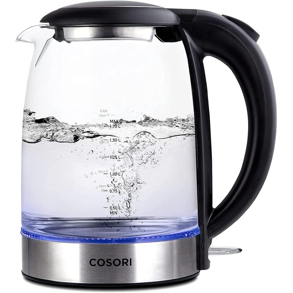 COSORI Electric Tea Kettle for Boiling Water, Stainless Steel Filter, 1.7L/1500W, Hot Water Boiler, Wide Opening & Automatic Shut Off, BPA-Free, Black