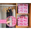 BOOHIT Pink Valentines Day Basket Large Foldable Heart Shaped Storage
