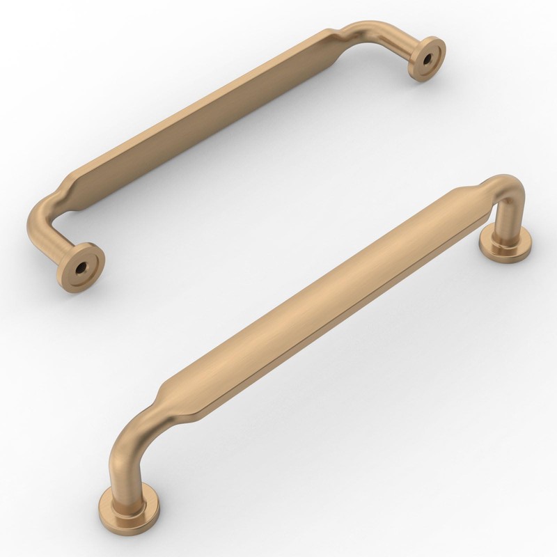 Amerdeco 10 Pack Champagne Bronze Cabinet Pulls 6.3 Inch(160mm) Hole