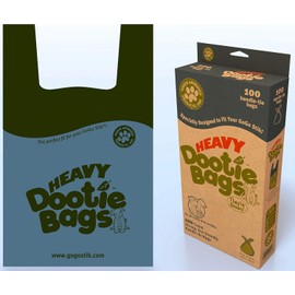 HEAVY Dootie Bags with EZ Tie Handles. Clean and Convenient for Pet Dog Poop, Cat Litter. Multi-Use. Great for Swivel Bin and Gogo Stik Scoopers. Made with Cornstarch. Strong, Leakproof and Very Large