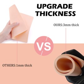 3MM Tattoo Fake Skin - Urknall 4Pcs Tattoo Practice Skin Thick Fake Skin Double Sides Fake Skin Tattoo Skin for Practicing