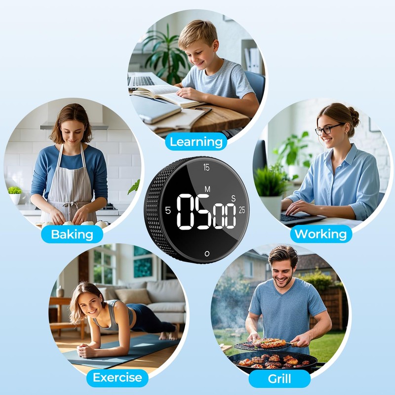 Allbean Magnetic Kitchen Timer for Cooking with Loud Alarm -