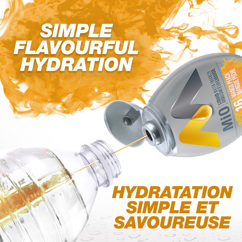 MiO Mango Peach Liquid Water Enhancer, 48mL/1.6oz, Imported from Canada}