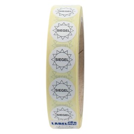 Sealing Labels Diameter 20 mm – Seal – 1,000 Security Seal Labels on 1 Roll (s), 40 mm Core, Paper