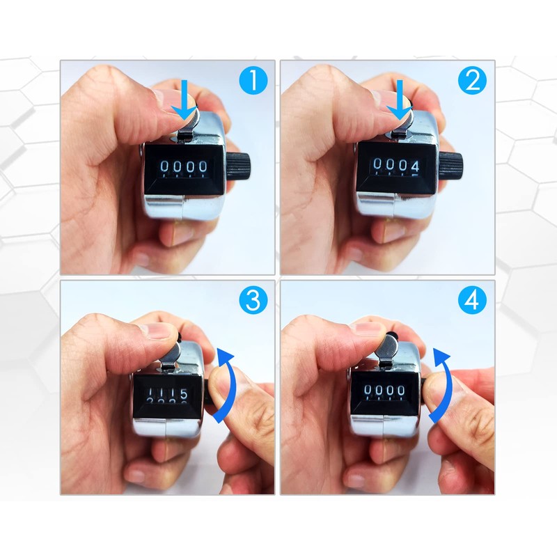 DS. DISTINCTIVE STYLE Handheld Tally Counter 1.8" Metal Mechanical Clicker