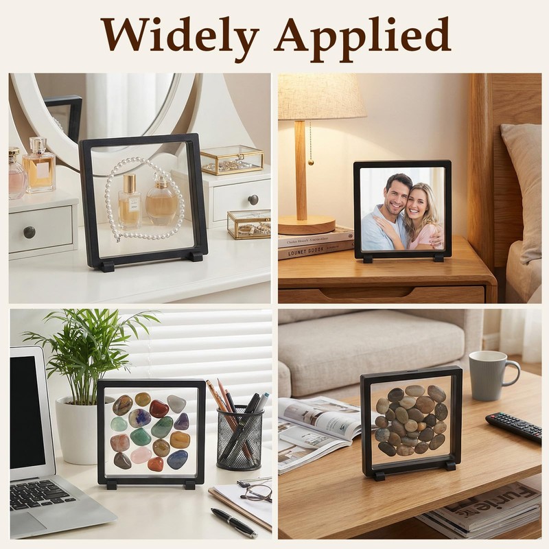 HANLANXUE 12 Pcs 7 Inch 3D Floating Display Frame Case