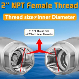 Boltigen 2 inch Spring Check Valve, 304 Stainless Steel CF8 Non Return One Way Horizontal Check Valve, Vertical Inline Water Check Valve for Well, Pump, Tank, Backflow Prevention, WOG 1000