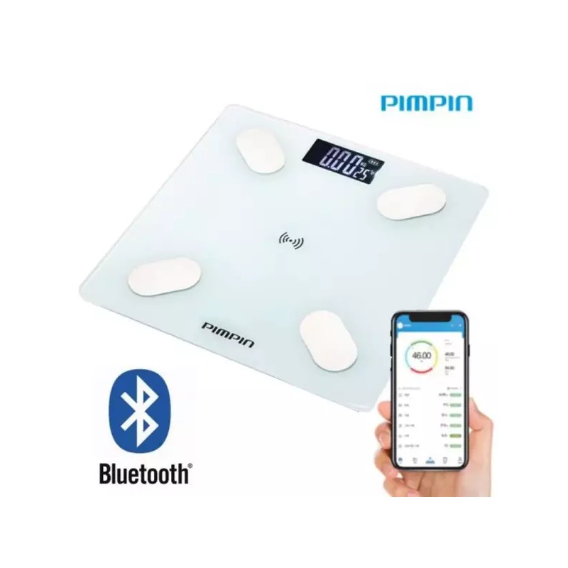 PimPim007 핌핀007 블루투스 체지방 체수분 체중계 180kg/저울/국산/스마트/가정용저울/아날로그/몸무게측정기 PimPin007 Bluetooth Body