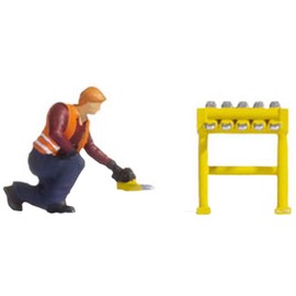 NOCH Tiny-Scenes Track Work Realistic Scene with Track Worker Ideal for Model Railway Track H0