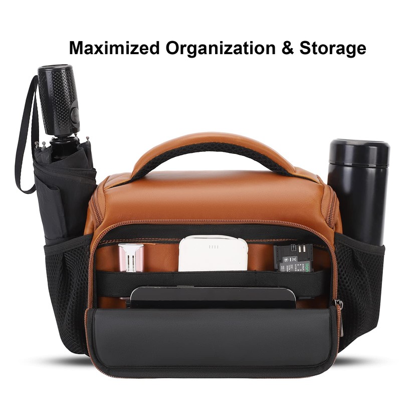 DOMISO SLR DSLR Camera Bag Waterproof Protective Case Brown