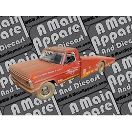 1970 F-350 Ramp Truck Red Primer (Rusted) Porkchop's Chop Shop 1/18 Diecast Model by Acme A1801416