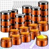 MotBach 24 Pack 1oz Amber Plastic Jars, 30ml Empty Small