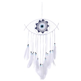 PATIKIL Evil Eye Dream Catchers, Evil Eye Macrame Wall Hanging for Home Decor Bedroom Accessories Cafes Wedding Decoration, White